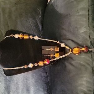 EUC Baubles and Beads Necklace and Earrings Set